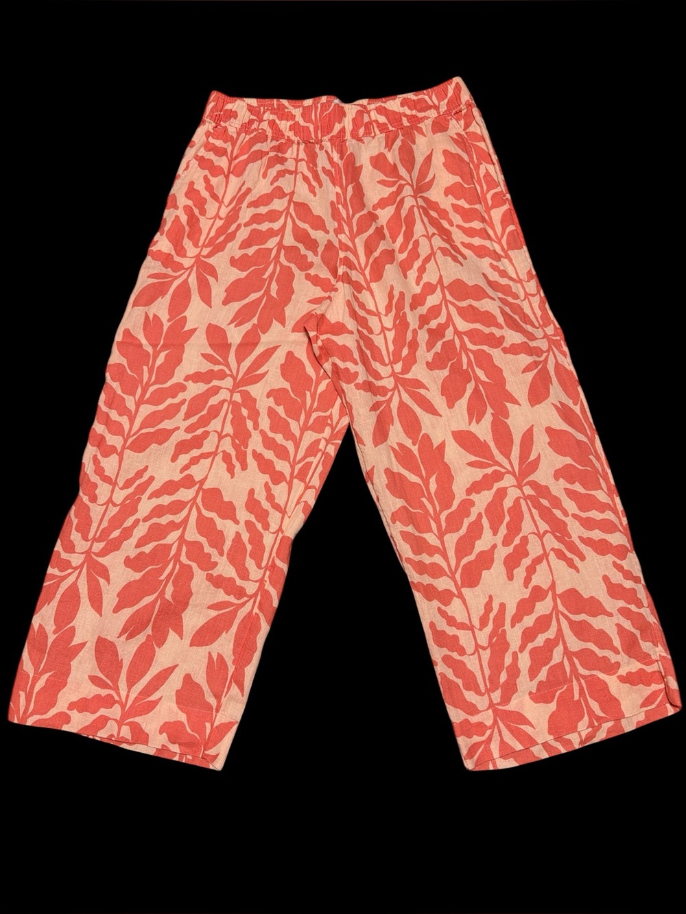 Rachel Zoe Coral-Print Wide Leg Linen Pants